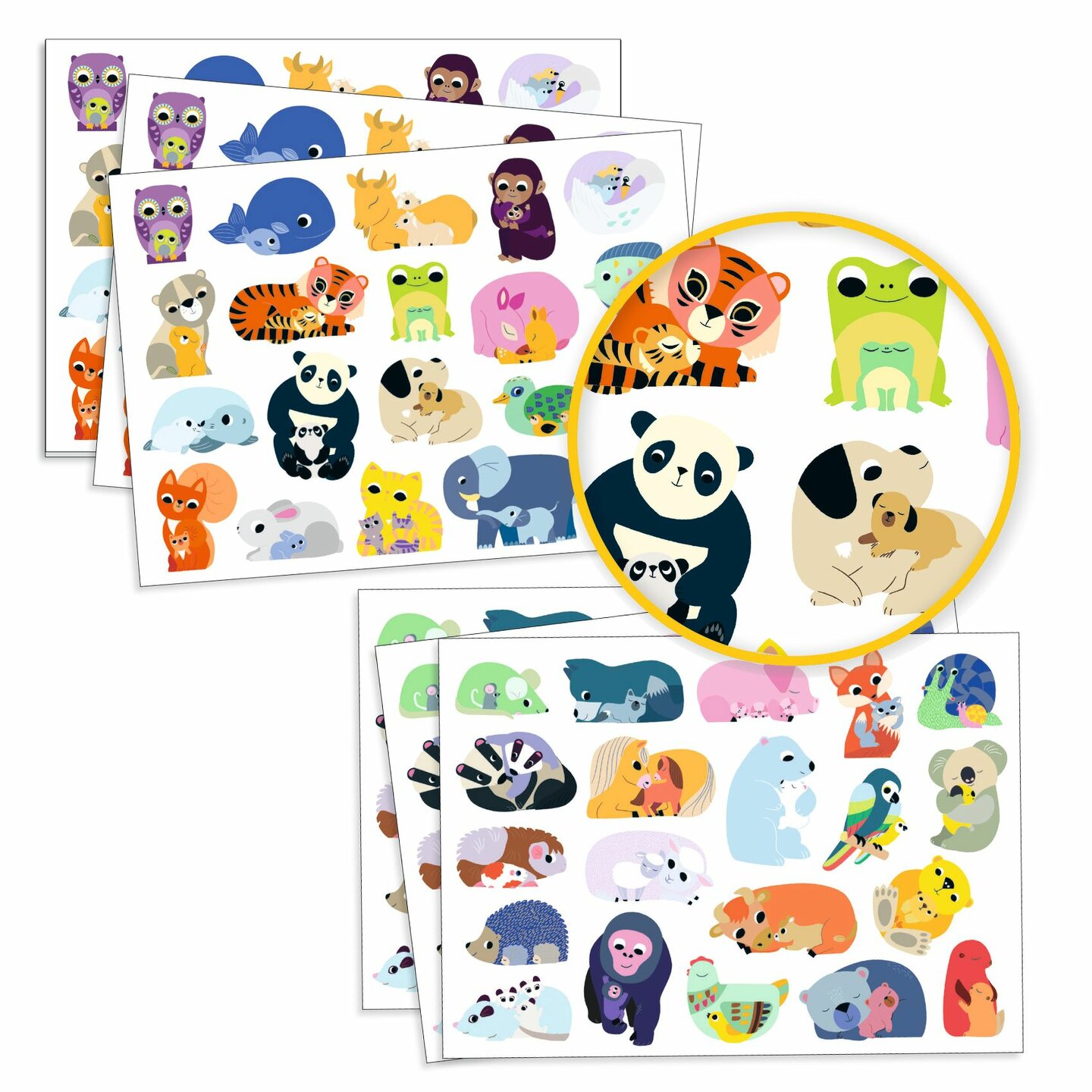 Djeco-Stickers Dierenmoeders met hun baby`s (18mnd) | Speel je Wijs